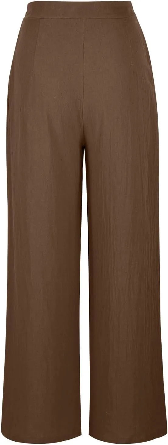 Pants for Women Work Casual Palazzo Pants High Waisted Wide Leg Pants Plus Size Blazer Pants Dressy Pants with Pockets