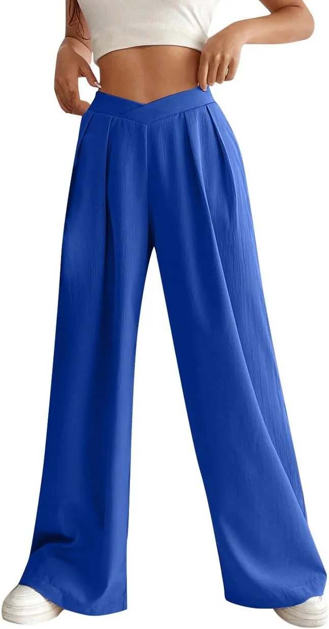 Pants for Women Work Casual Palazzo Pants High Waisted Wide Leg Pants Plus Size Blazer Pants Dressy Pants with Pockets