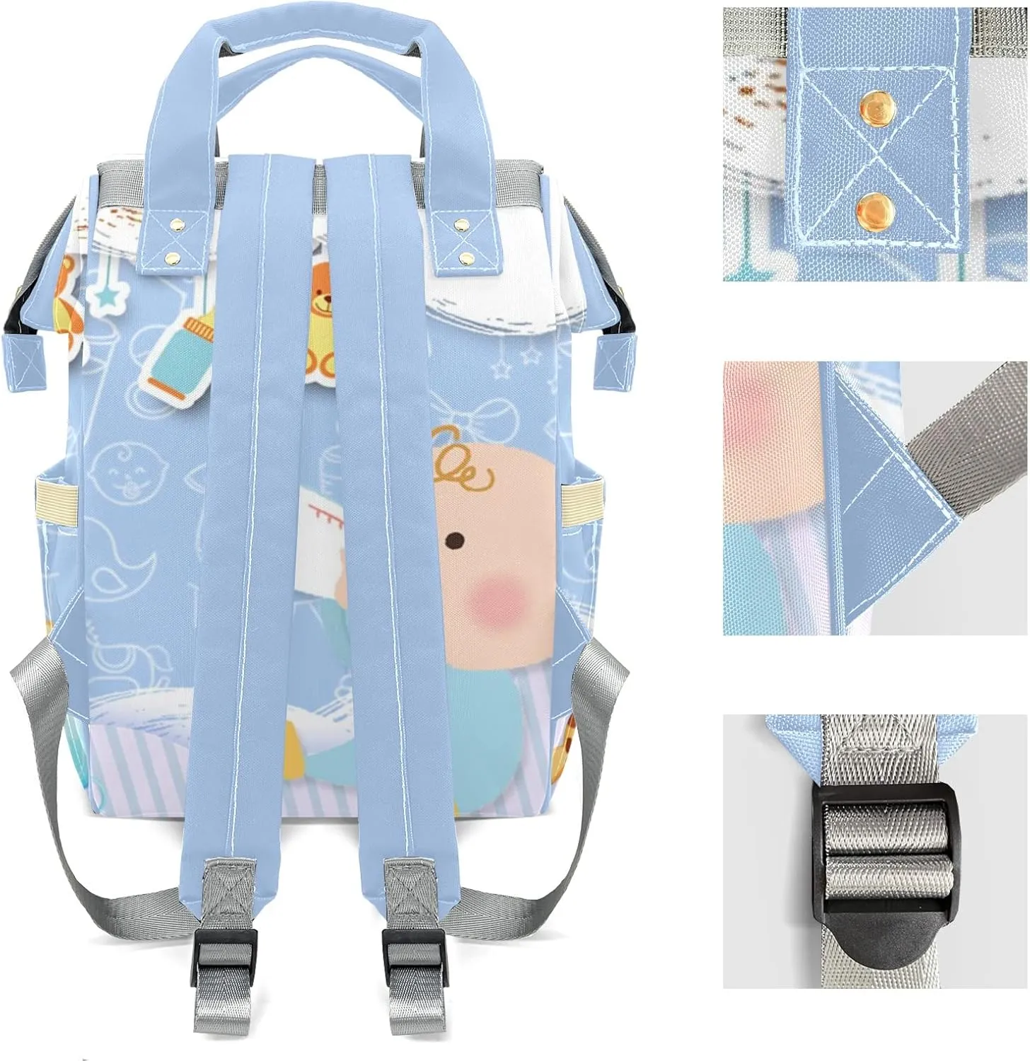 Personalized Cute Cartoon Tote Bag Backpacks Custom with Text Mommy Bag Gift for Mom Dad