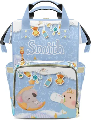 Personalized Cute Cartoon Tote Bag Backpacks Custom with Text Mommy Bag Gift for Mom Dad