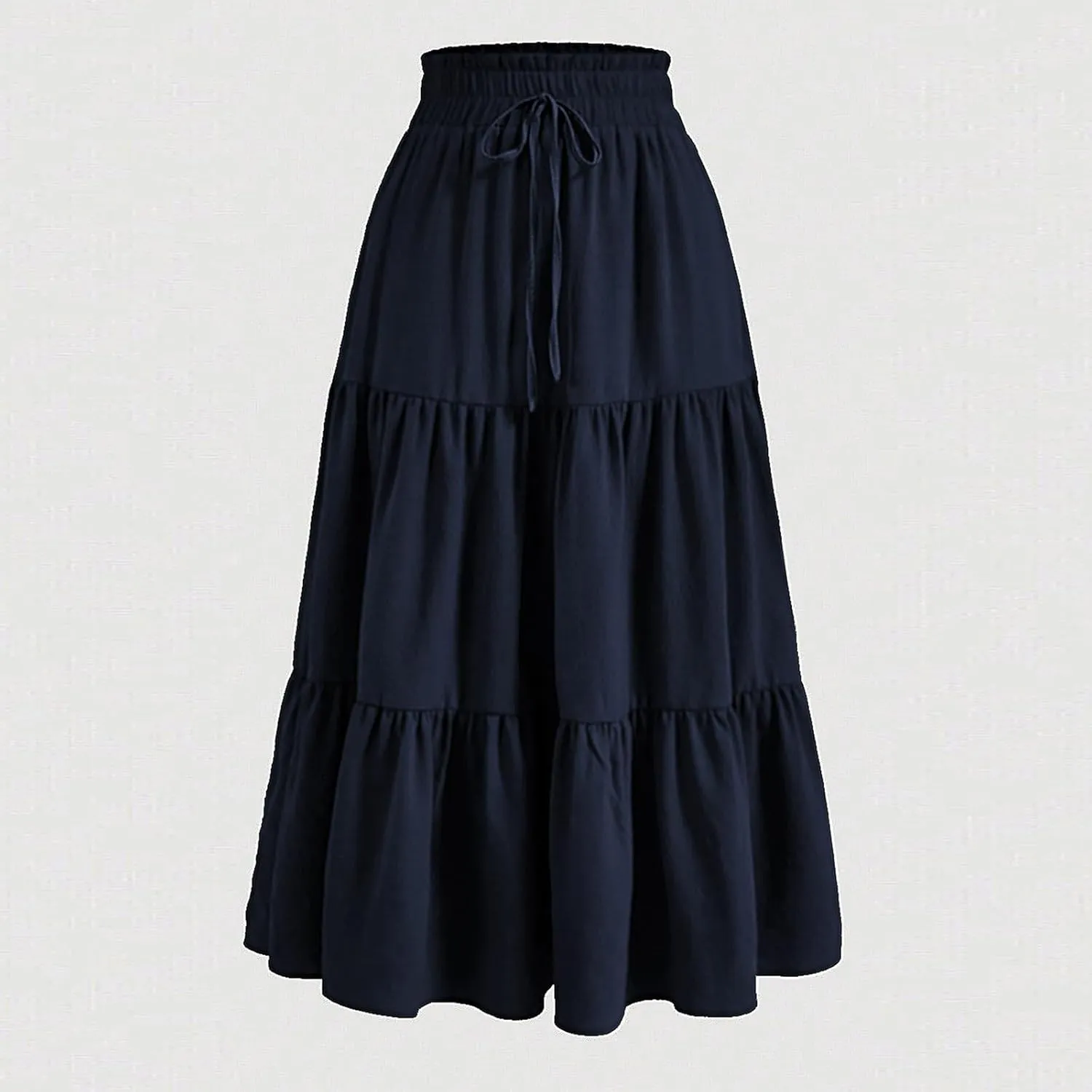 Petite Midi Skirt Maxi Spring Flowy Boho Comfy Tiered Western Pleated Midi Skirts for Women