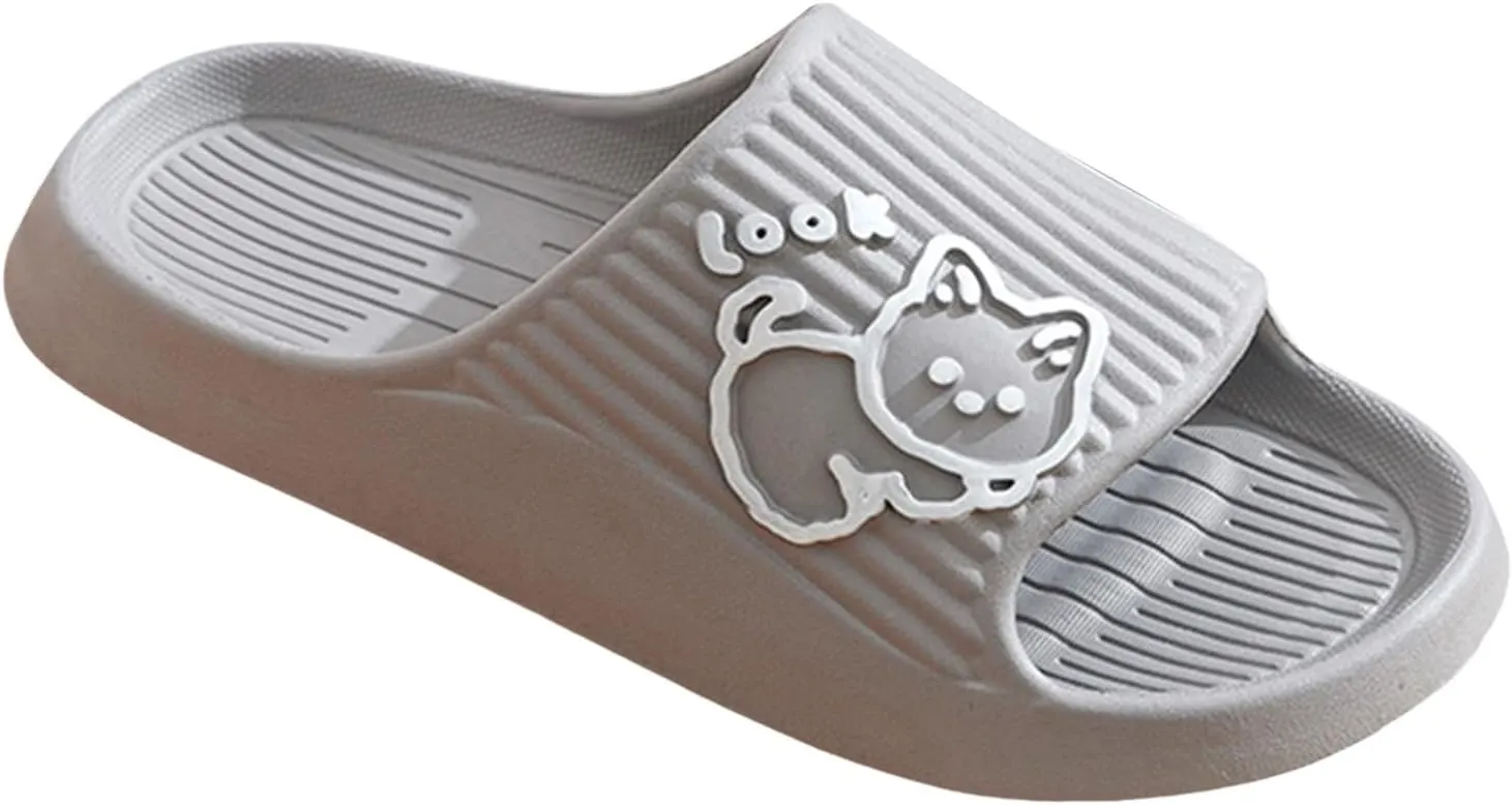 Pillow Slippers for Women and Men Shower Slides Non Slip Quick Drying Bathroom Ballerina Summer Slippers for Women
