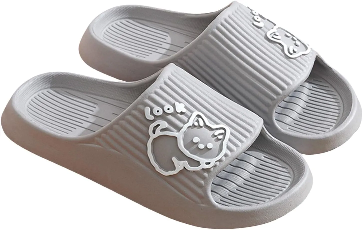 Pillow Slippers for Women and Men Shower Slides Non Slip Quick Drying Bathroom Ballerina Summer Slippers for Women