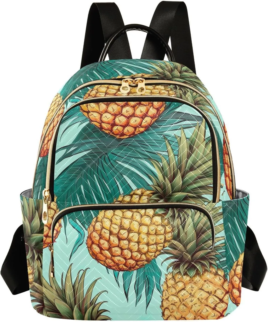 Pineapples Leaves Small Backpack Purse for Women Travel Diaper Bag Daypack Backpacks for Vacation Shopping