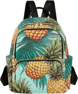 Pineapples Leaves Small Backpack Purse for Women Travel Diaper Bag Daypack Backpacks for Vacation Shopping
