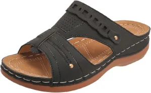 Platform Sandals for Women 2025 Dressy Comfortable Summer Slip On Orthopedic Sandals for Women, Open Toe Hollow Out Breathable Wedges Platform Walking Shoes Slippers