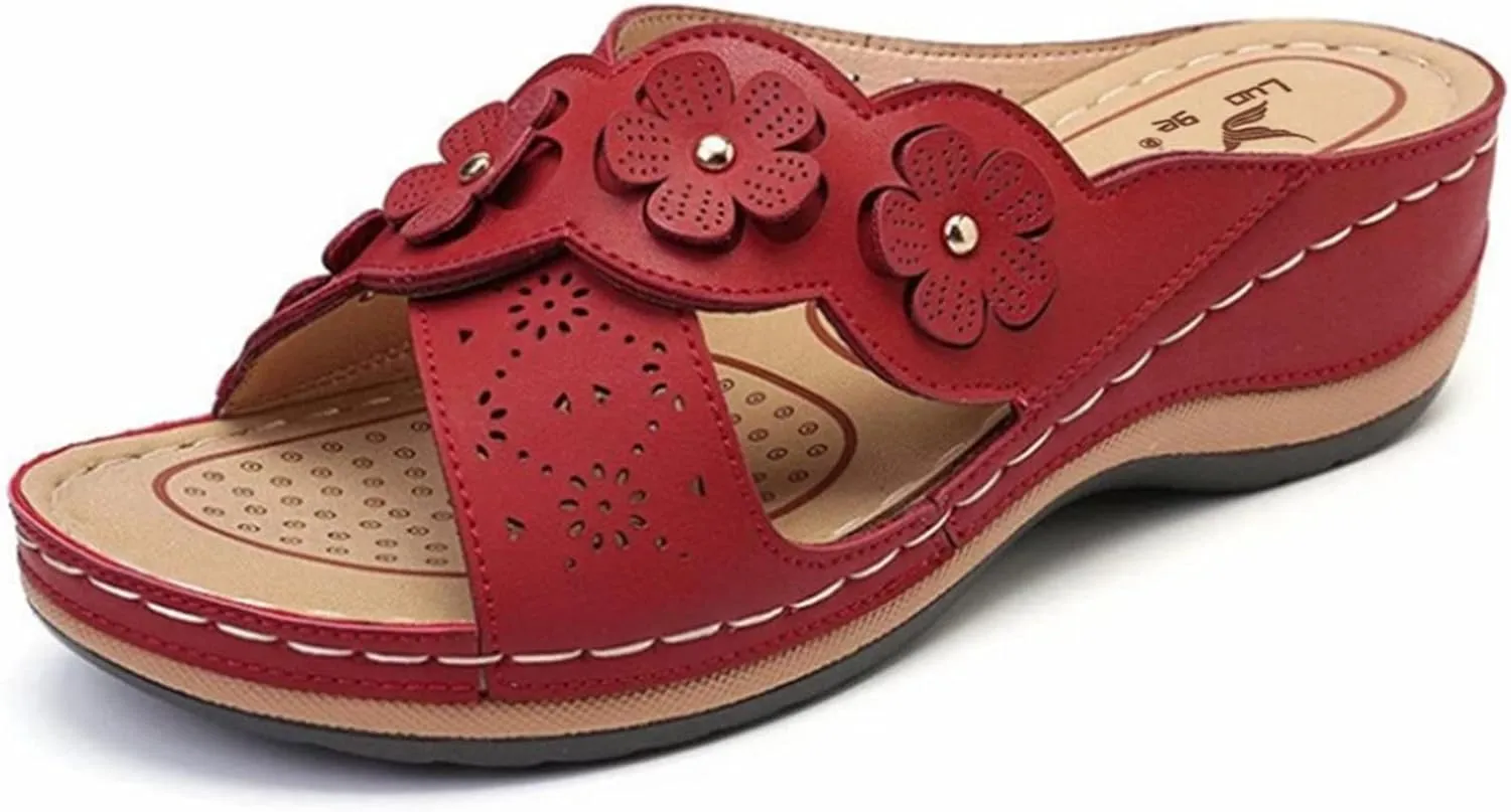 Platform Wedge Sandals Women Slip On Wedge Sandals for Women Dress Beach Shoes Low Wedge Dress Shoes