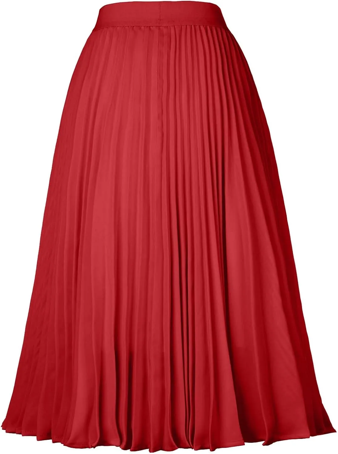 Pleated Knee Length Skirts for Women Dressy Casual High Waisted A Line Skirt Flowy Summer Beach Outfits 2025