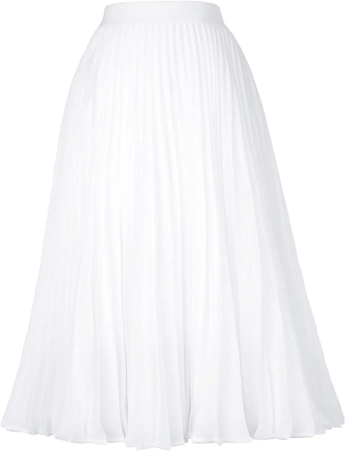 Pleated Knee Length Skirts for Women Dressy Casual High Waisted A Line Skirt Flowy Summer Beach Outfits 2025