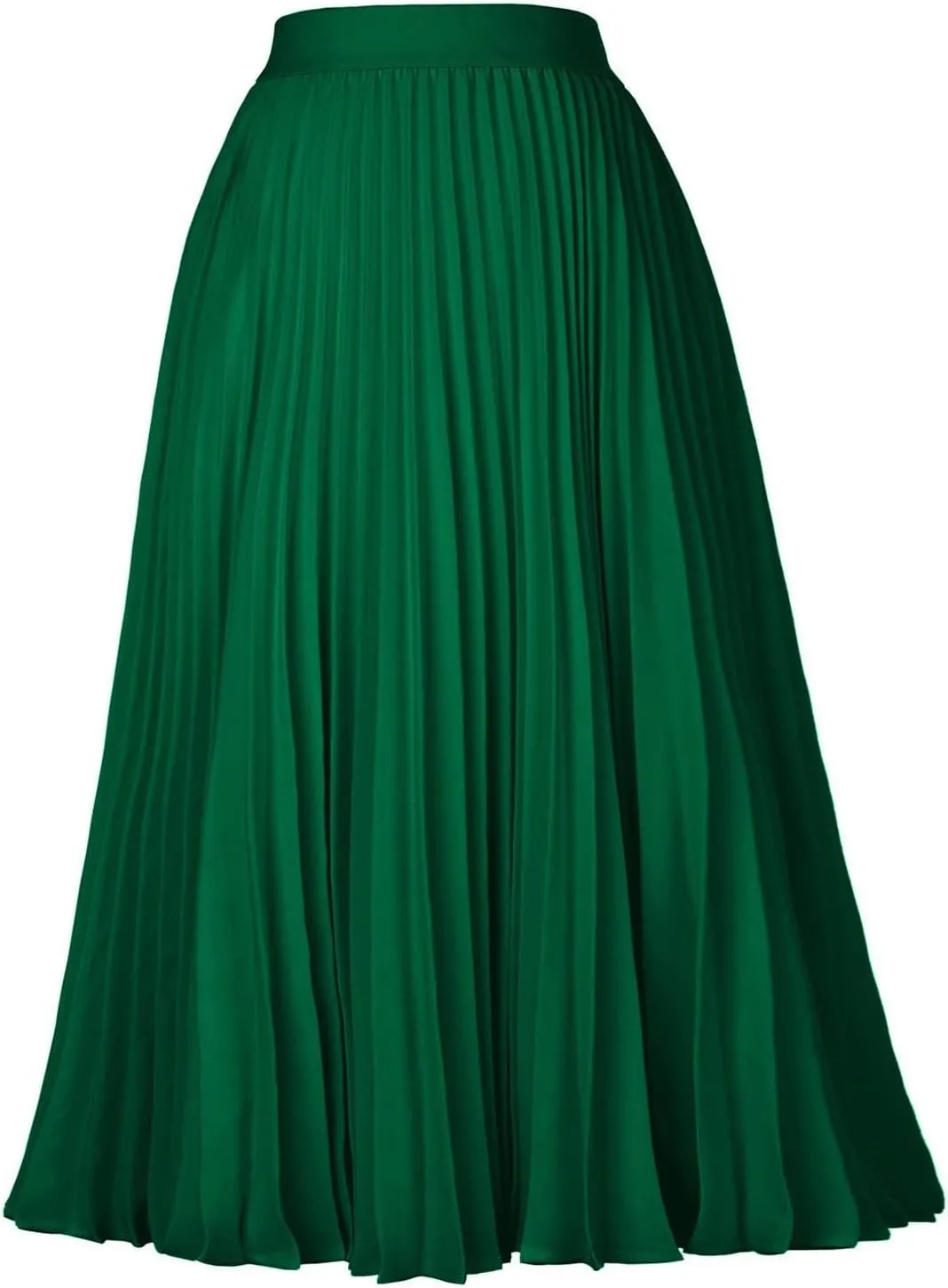 Pleated Knee Length Skirts for Women Dressy Casual High Waisted A Line Skirt Flowy Summer Beach Outfits 2025