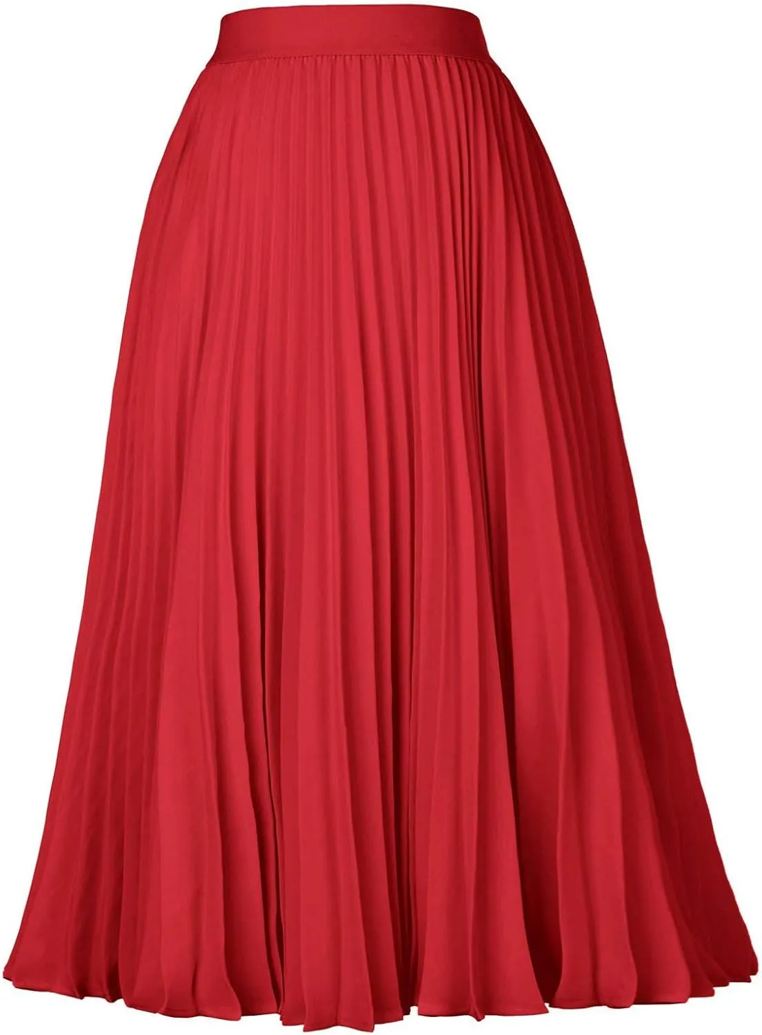 Pleated Knee Length Skirts for Women Dressy Casual High Waisted A Line Skirt Flowy Summer Beach Outfits 2025