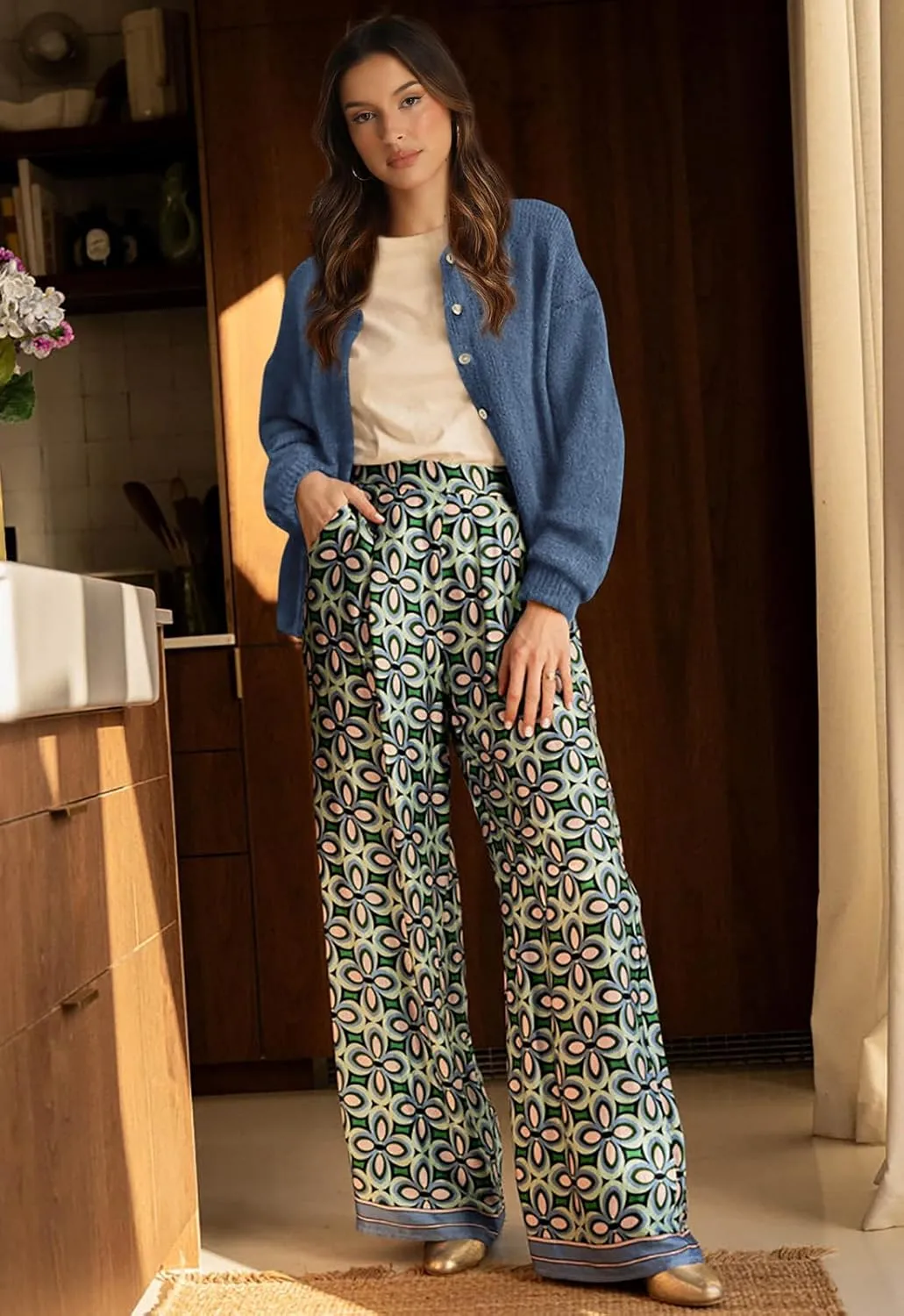 PRETTYGARDEN Long Sleeve Crewneck Button Down Womens Sweaters Spring Open Front Chunky Cardigan Sweaters for Women 2025