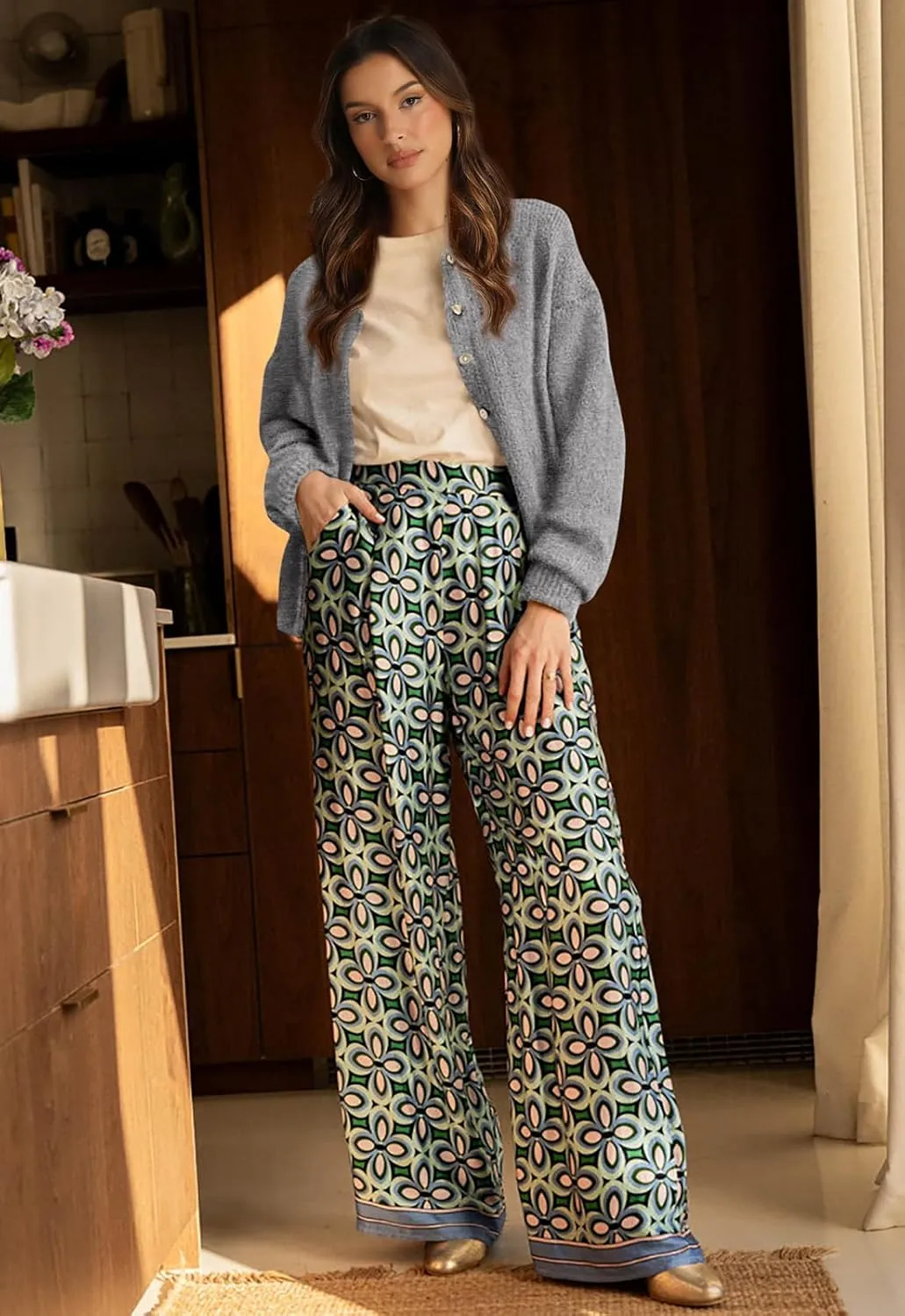 PRETTYGARDEN Long Sleeve Crewneck Button Down Womens Sweaters Spring Open Front Chunky Cardigan Sweaters for Women 2025