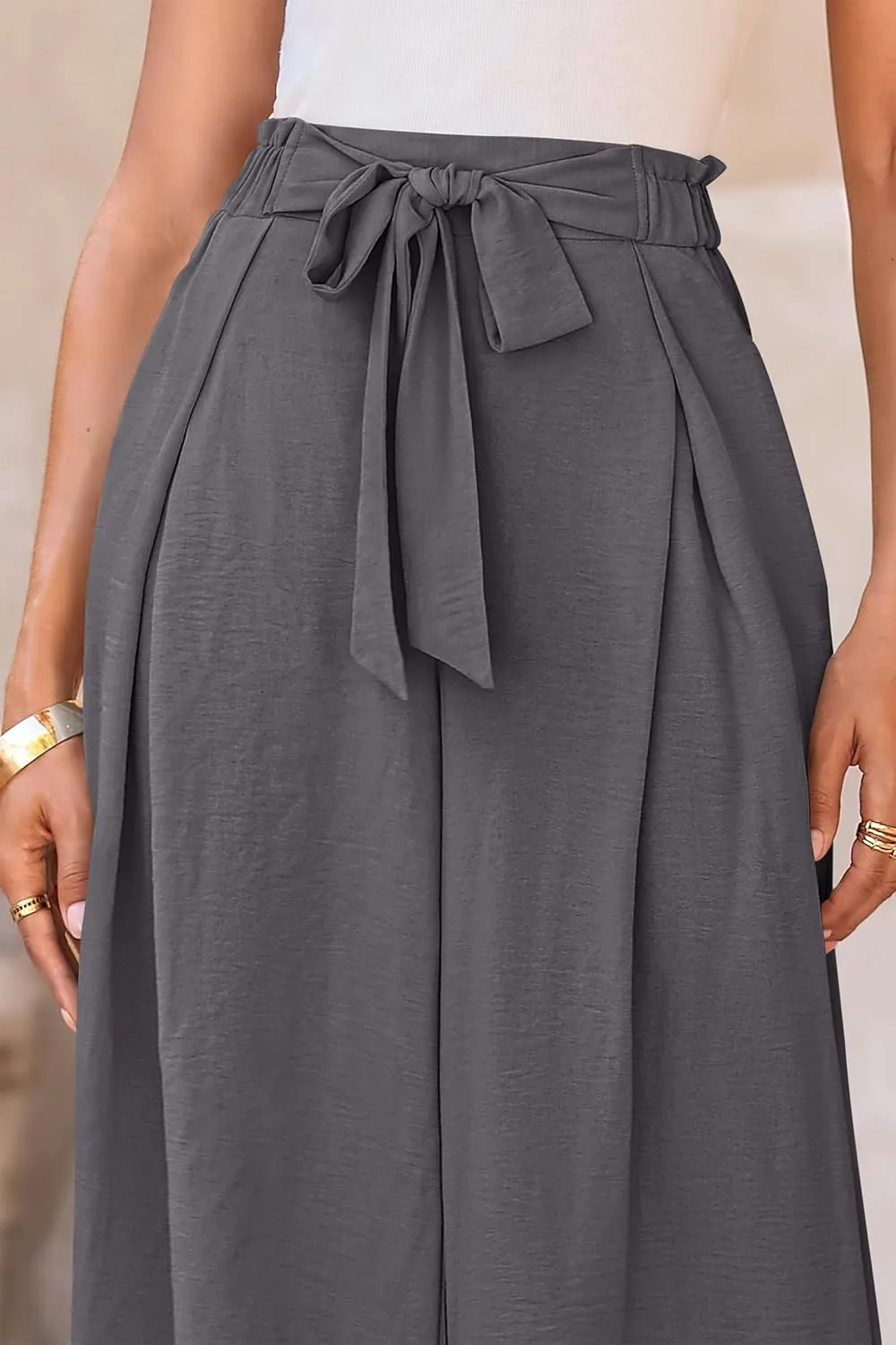 PRETTYGARDEN Women's Wide Leg Work Pants Business Casual High Waisted Loose Palazzo Trouser Summer Clothes