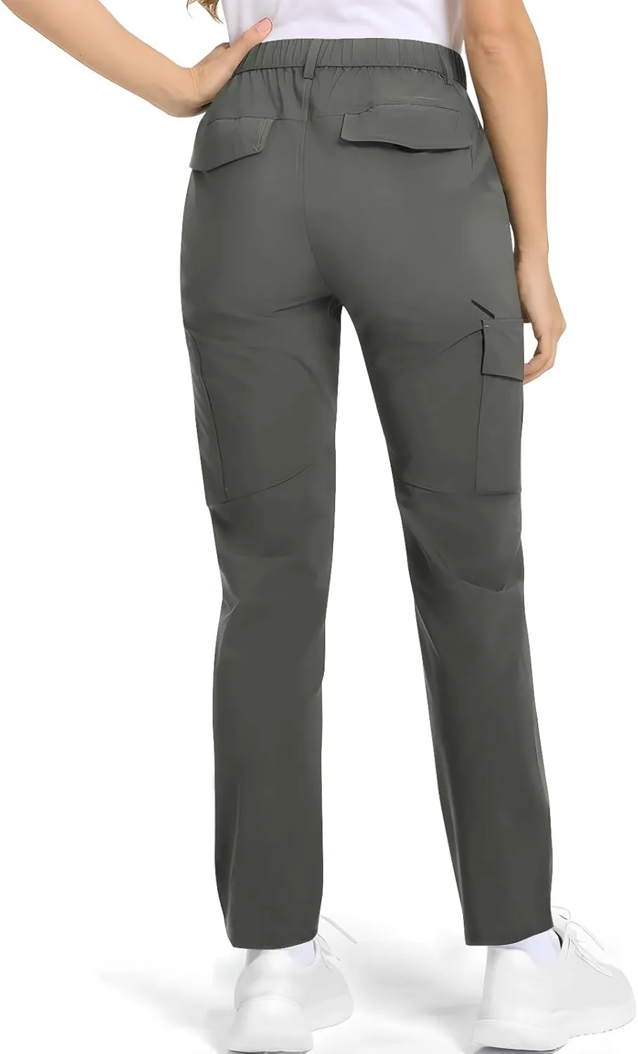 Quick Dry Cargo Pants for Women Lightweight Tactical Hiking Pants with Pockets Elastic Waist Tactical Trouser Bottoms