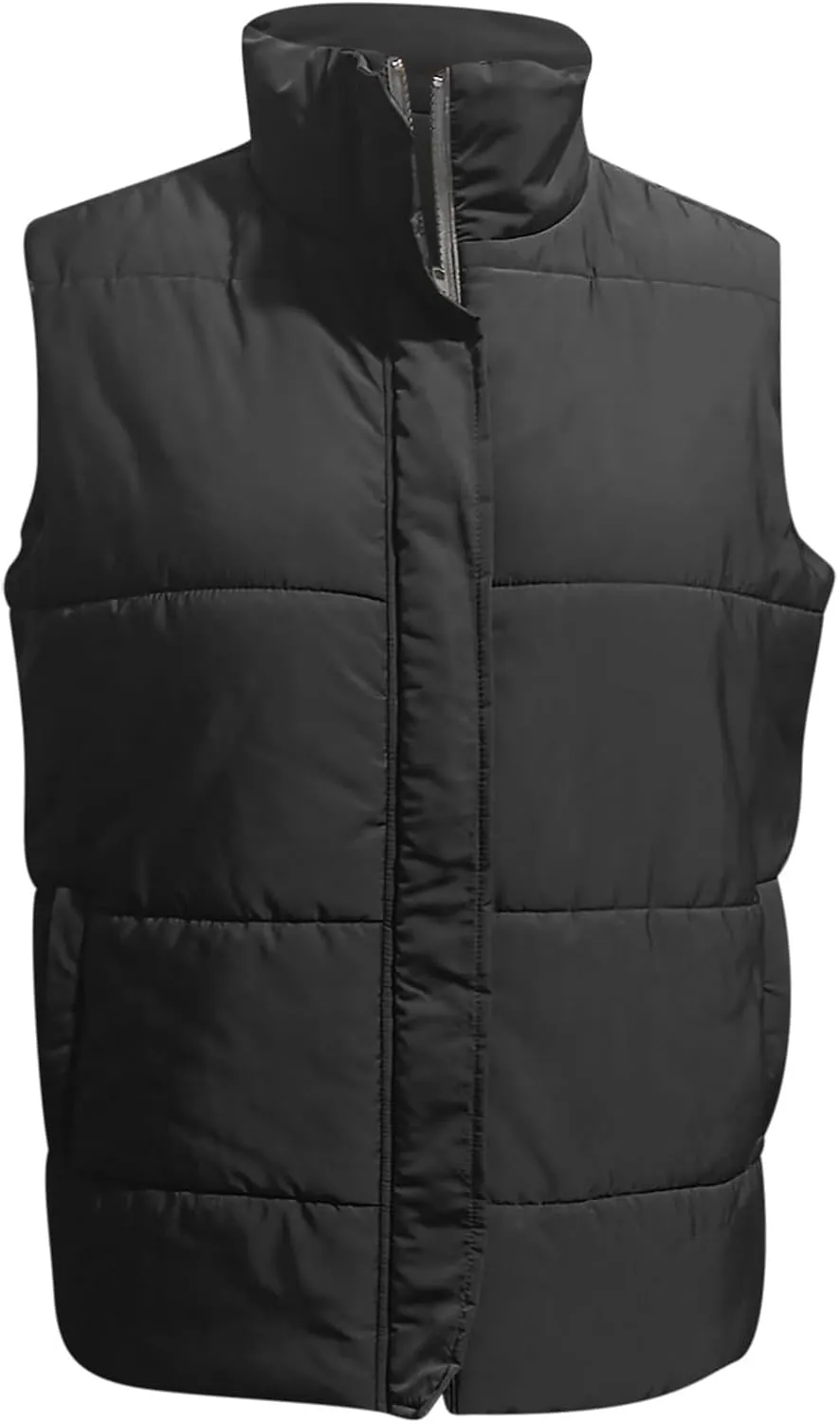 Quilted Vest for Women Lightweight Puffer Vest Warm Winter Coat Full Zip Down Vest Casual Stand Collar Jackets