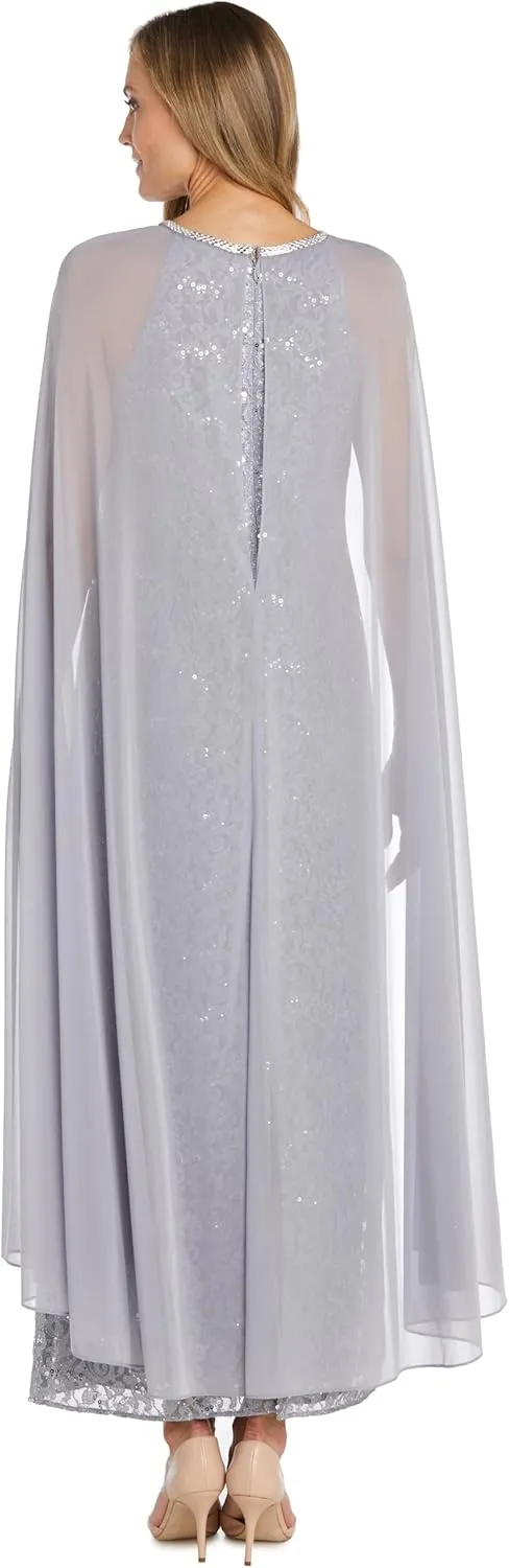 R&M Richards Womens Lace Embellished Evening Dress