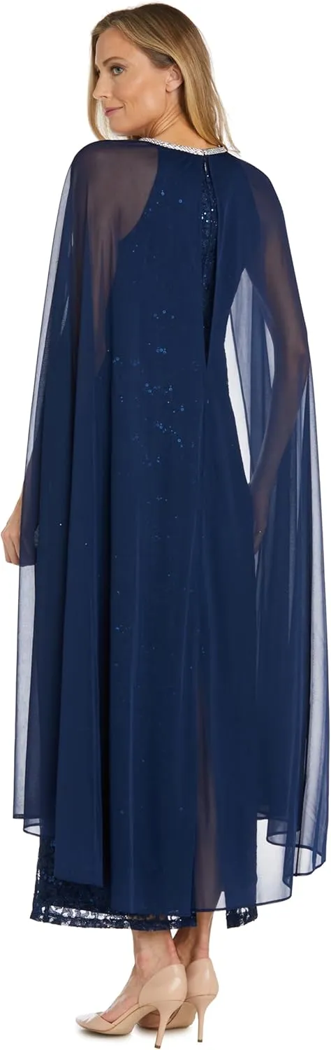 R&M Richards Womens Lace Embellished Evening Dress
