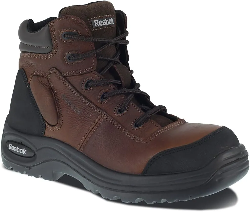 Reebok Work Men's 6 Sport Composite Toe Boot Dark Safety, Trainex RB7755 Work Shoe, Brown