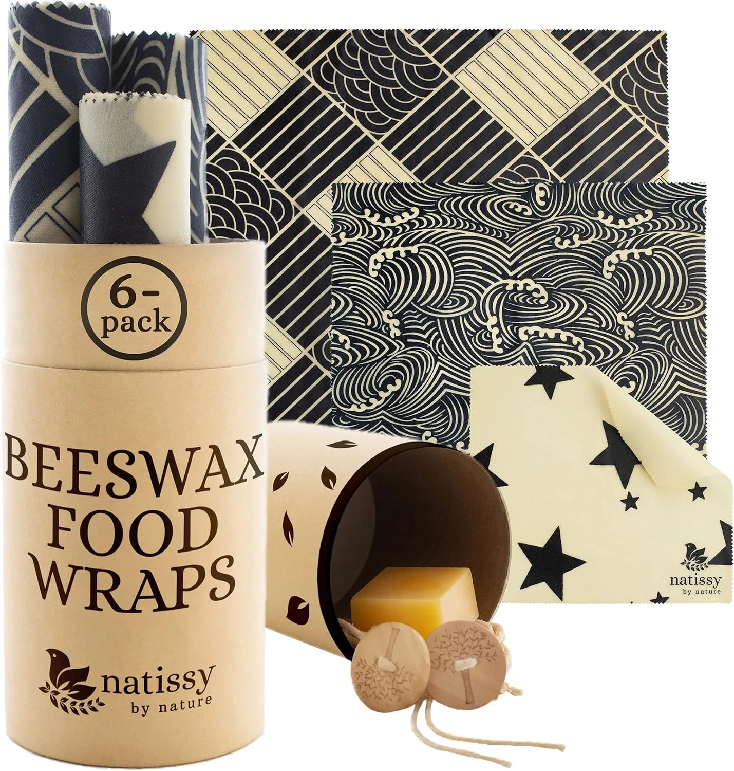 Reusable Beeswax Wraps for Food, Organic Wax Wraps for Food Reusable