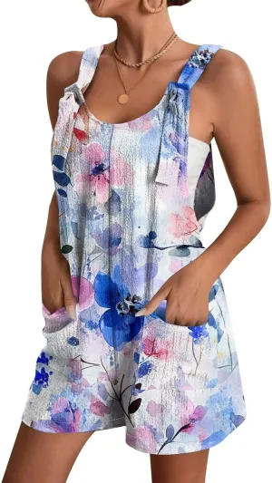 Romper for Women 2025 Summer Casual Sleeveless Jumpsuits Loose Fit Adjustable Strap Shorts Overalls Beach Vacation Outfits