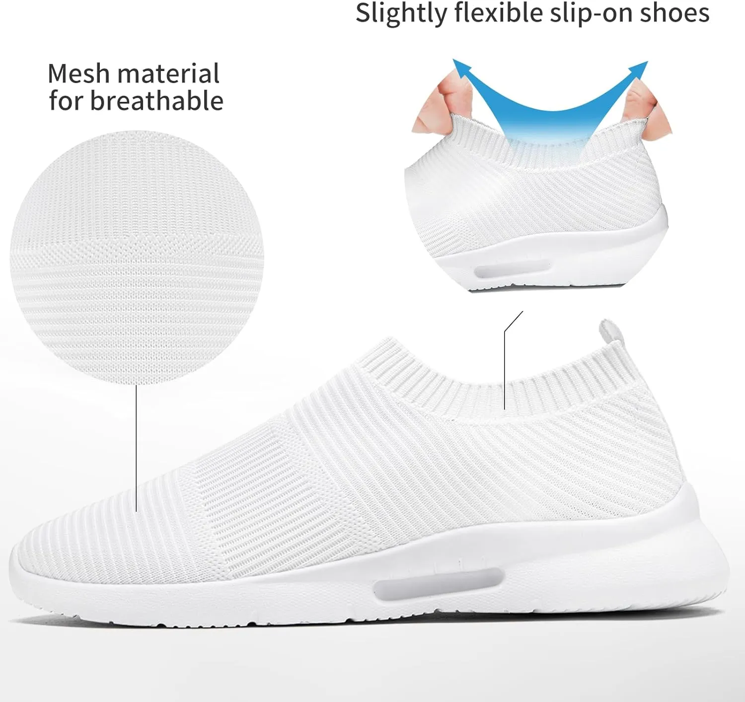 Running Shoes for Men Tennis Slip On Sneakers Breathable Fashion Mesh