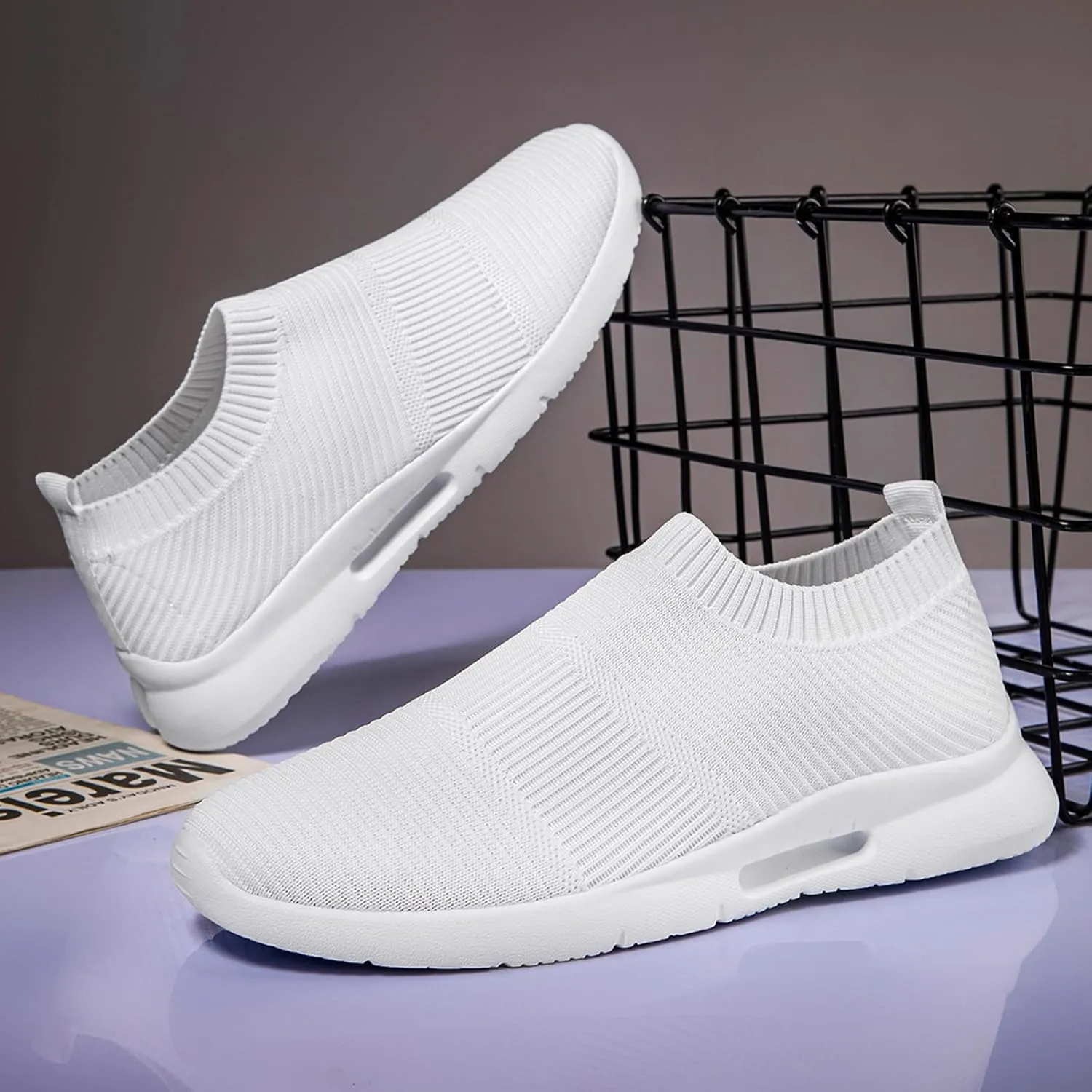 Running Shoes for Men Tennis Slip On Sneakers Breathable Fashion Mesh