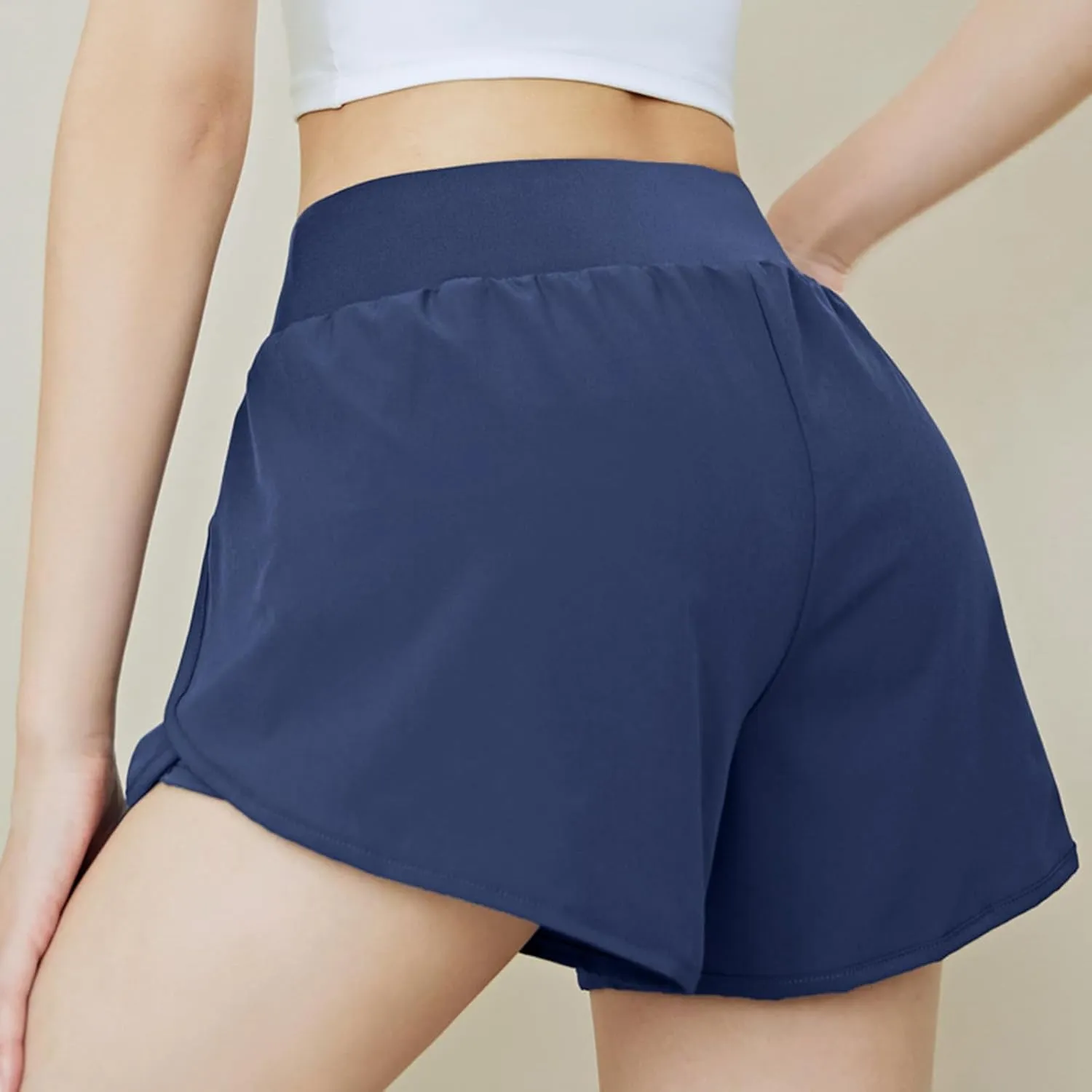 Running Shorts for Women Summer Lightweight Soft Comfort Athletic Sports Shorts High Waist Stretchy Short Pant