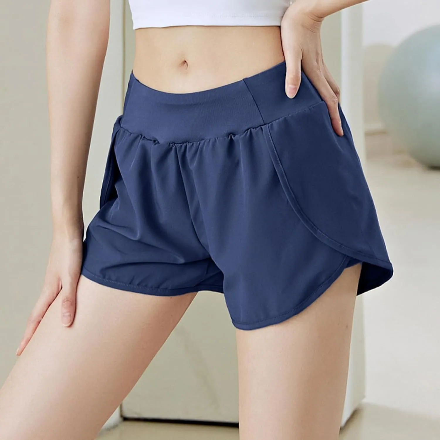Running Shorts for Women Summer Lightweight Soft Comfort Athletic Sports Shorts High Waist Stretchy Short Pant