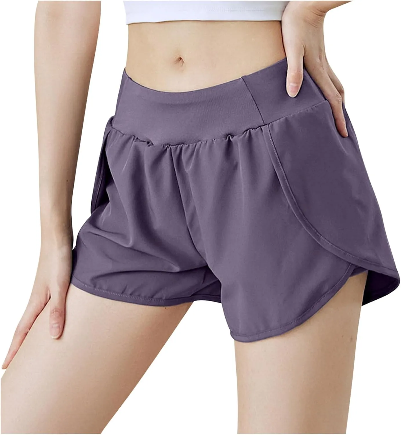 Running Shorts for Women Summer Lightweight Soft Comfort Athletic Sports Shorts High Waist Stretchy Short Pant