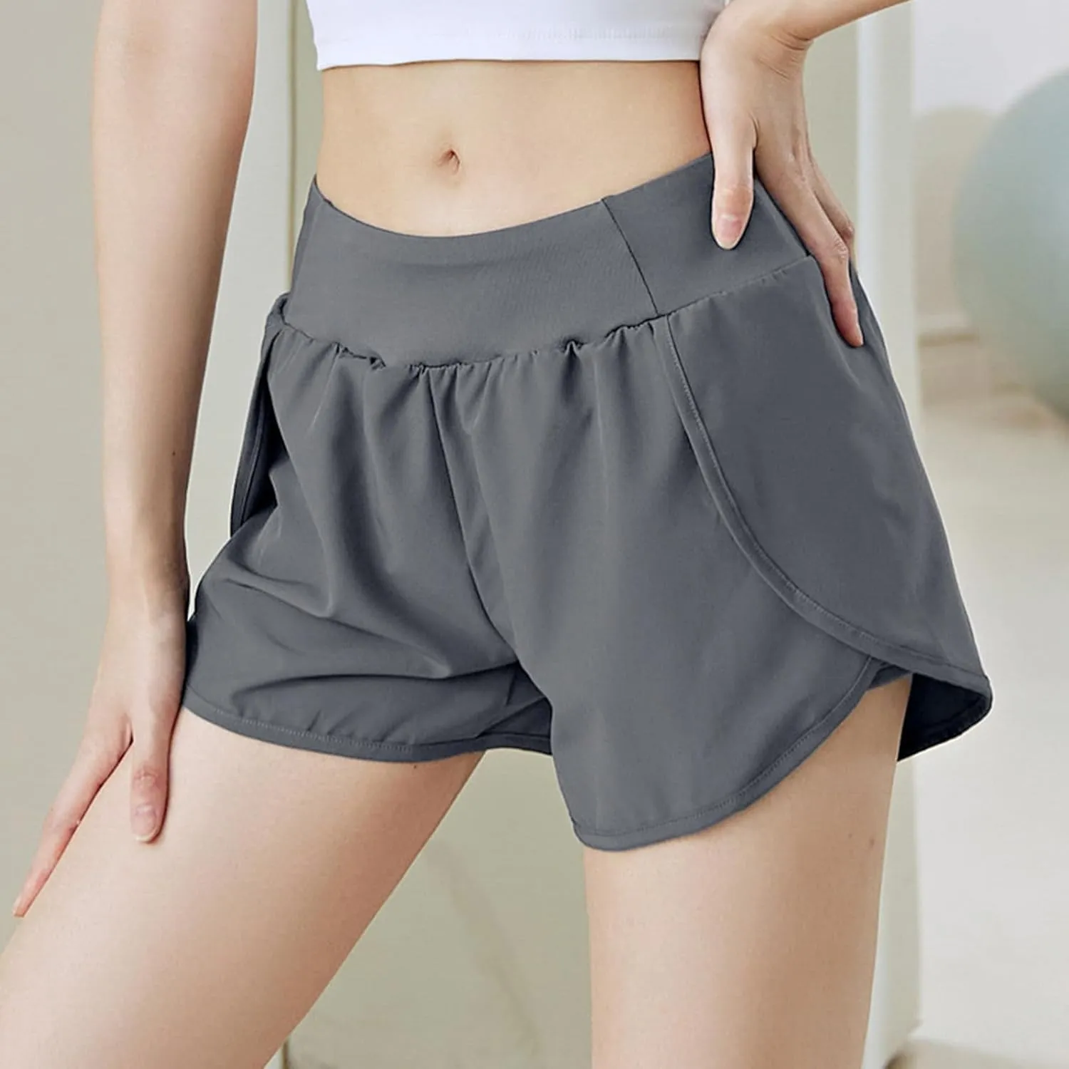 Running Shorts for Women Summer Lightweight Soft Comfort Athletic Sports Shorts High Waist Stretchy Short Pant