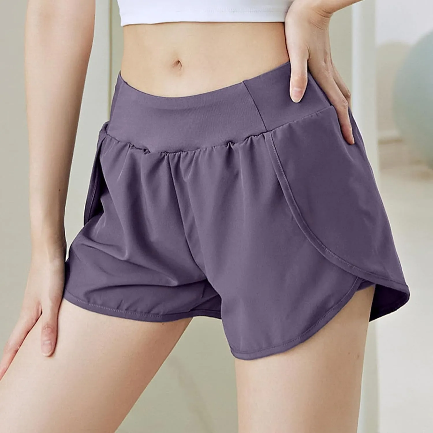 Running Shorts for Women Summer Lightweight Soft Comfort Athletic Sports Shorts High Waist Stretchy Short Pant