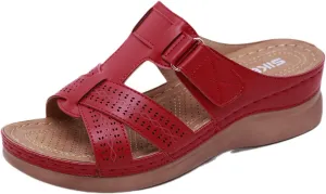 Sandals for Women Wedge Shoes Comfortable Orthopedic Slip On Slipper Sandals Dressy Casual Soft Cushion Slides Sandal Summer Shower Shoes On Feet All Day