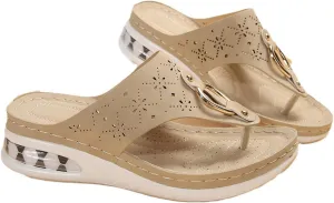 Sandals for Women Wedge Shoes Comfortable Orthopedic with Arch Support Flip Flops Sandals Comfort Comfortable Beach Dressy Summer Slippers Casual Walking Split Toed Thong Wedges Sandal