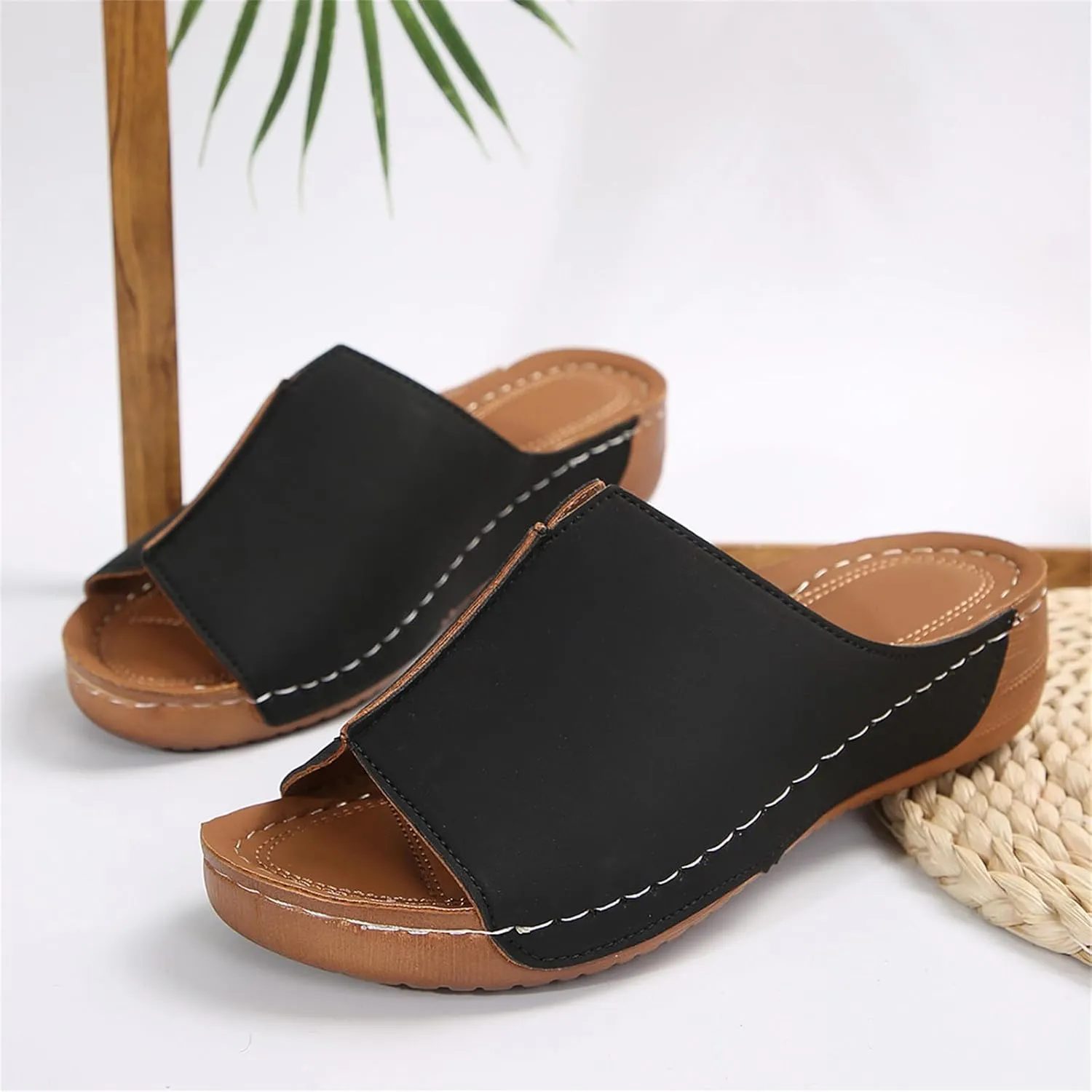 Sandals Women Comfortable Dressy Wedge Sandals Orthopedic Slippers Arch Support Orthotic Flip Flops Summer Walking Slides
