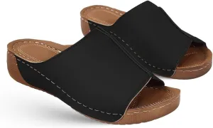 Sandals Women Comfortable Dressy Wedge Sandals Orthopedic Slippers Arch Support Orthotic Flip Flops Summer Walking Slides