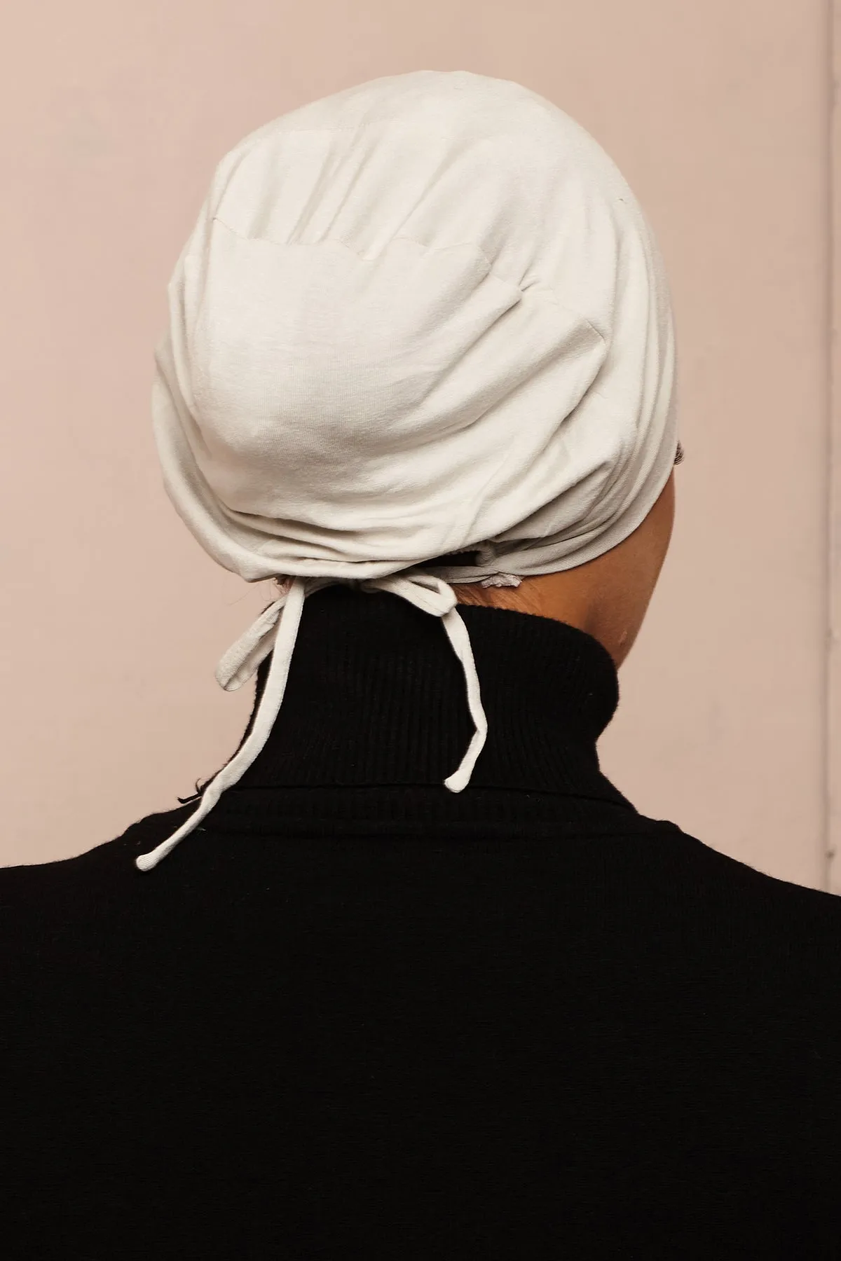 Satin-Blend Foggy Grey Bamboo Jersey Hijab Cap