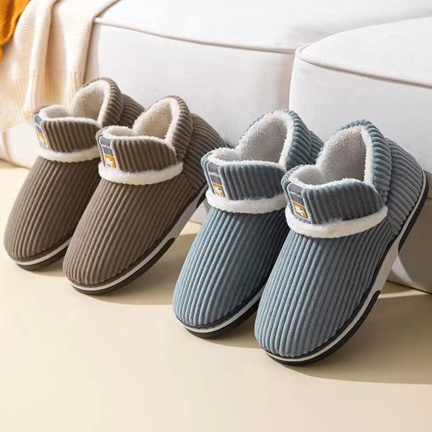 SBGMoSJ Womens Slip On Wide Width Indoor/Outdoor House Slippers Mens House Shoes Fuzzy Slippers for Women Indoor and Outdoor Fuzzy Slippers for Women Indoor Cute Christmas Mugs Gifts for Him 2023