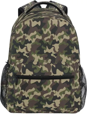 School Laptop Backpack Camo Camouflage for Girls Kids Boys Military Texture Bookbag Elementary College Travel Hiking Daypack Backpacks with Name Brand for Men Women