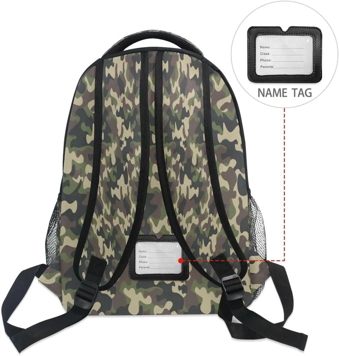 School Laptop Backpack Camo Camouflage for Girls Kids Boys Military Texture Bookbag Elementary College Travel Hiking Daypack Backpacks with Name Brand for Men Women
