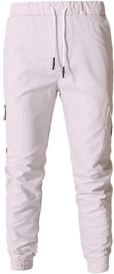 sdbrld Cargo Pants For Men Men's Outdoor Hiking Joggers Fashion Solid Drawstring Recreation Fitness Cargo Pants with Pocket