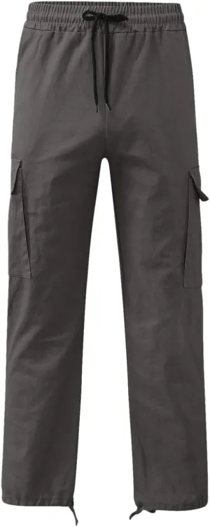 sdbrld Cargo Pants For Men Men's Relaxed Fit Beach Pants Streetwear Baggy Trousers Fashion Cargo Pants with Zipper Pockets