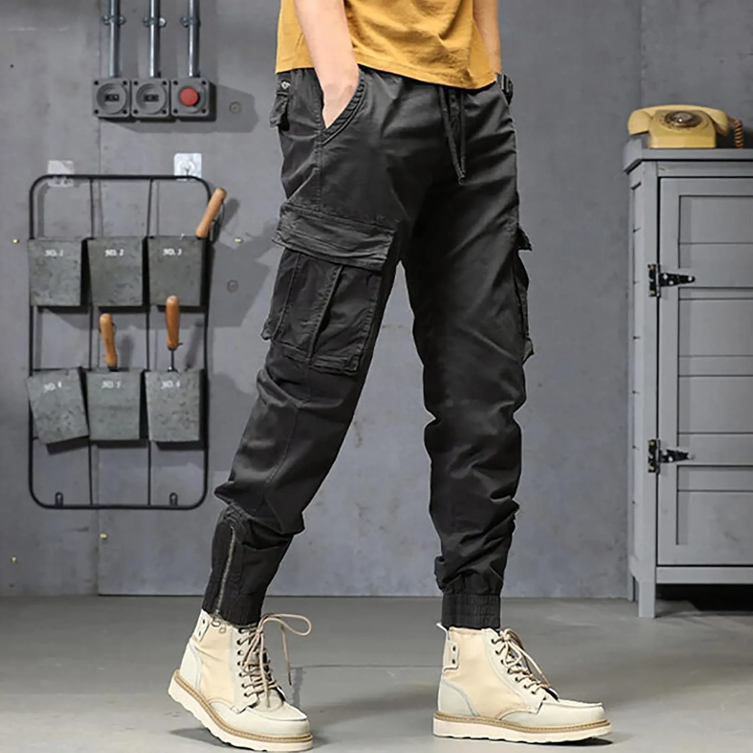 sdbrld Cargo Pants For Men Mens Ripstop Tactical Pants Lightweight Casual Outdoor Hiking Water Resistant Pants with Pockets