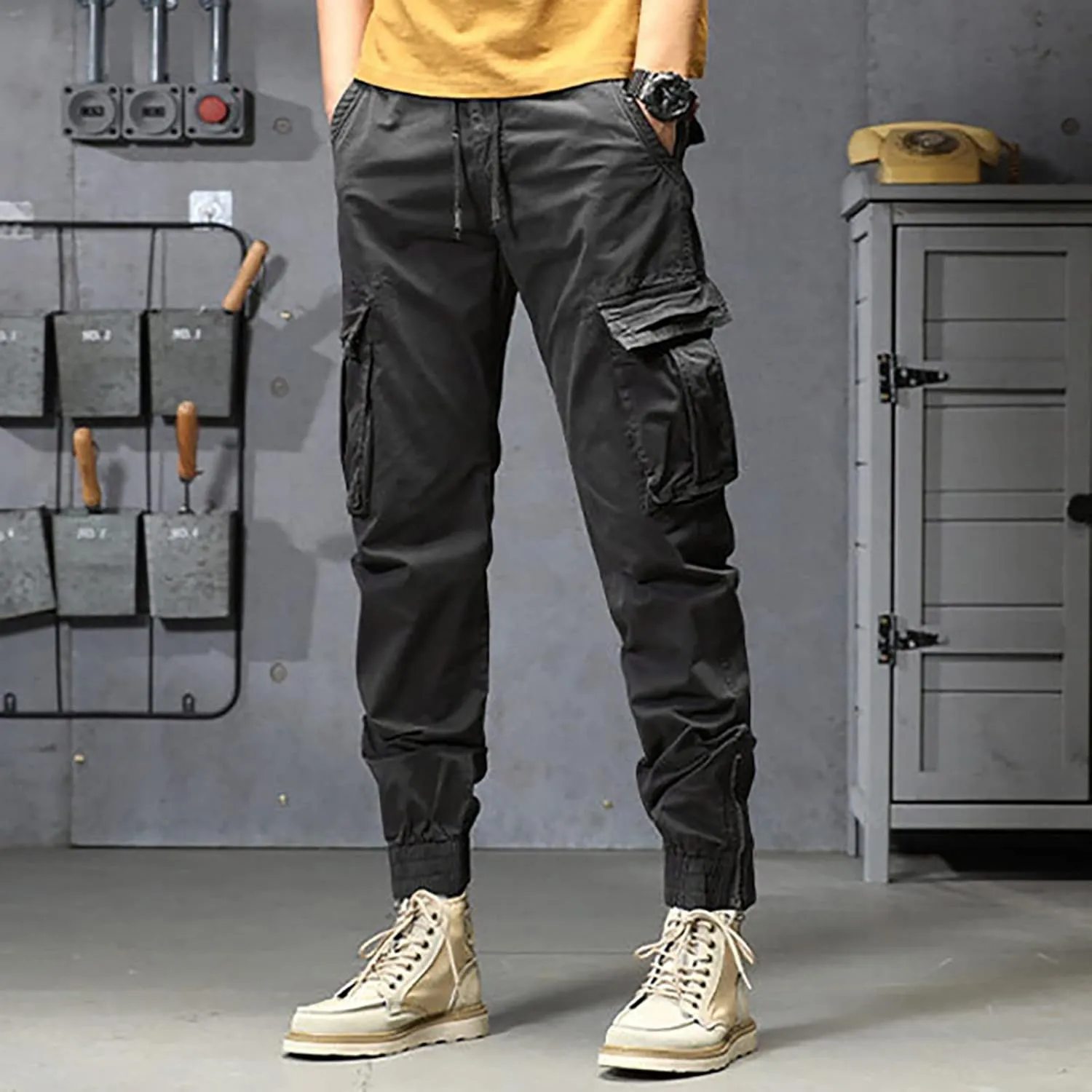 sdbrld Cargo Pants For Men Mens Ripstop Tactical Pants Lightweight Casual Outdoor Hiking Water Resistant Pants with Pockets
