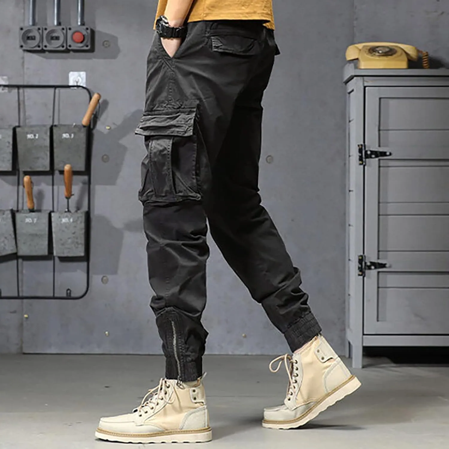 sdbrld Cargo Pants For Men Men's Ripstop Tactical Pants Lightweight Fashion Outdoor Hiking Water Resistant Pants with Pockets