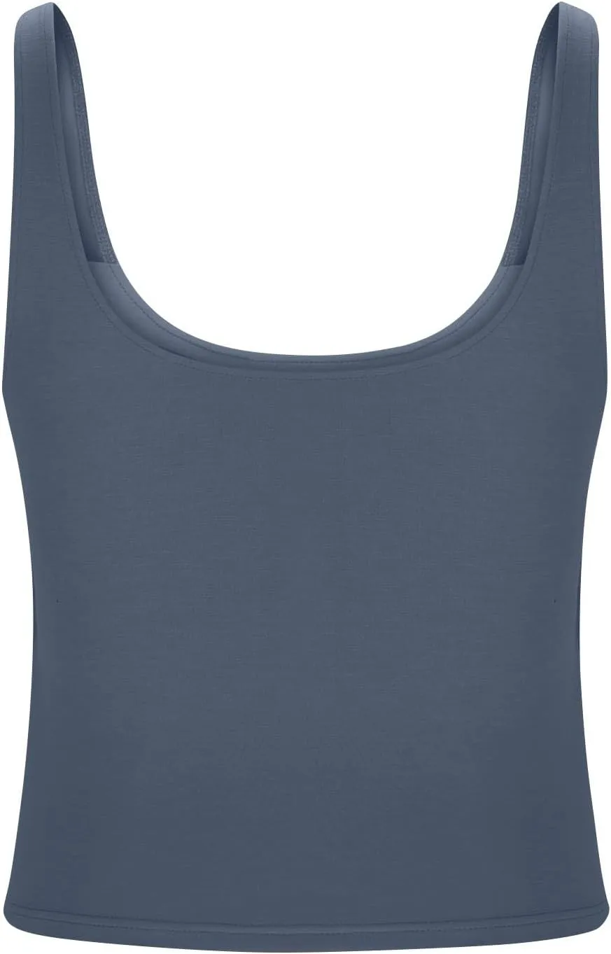 Seamless Workout Tank Tops for Women Summer Racerback Sleeveless Tops with Built-in Bra U-Back Athletic Gym Yoga Shirt