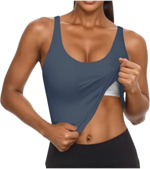 Seamless Workout Tank Tops for Women Summer Racerback Sleeveless Tops with Built-in Bra U-Back Athletic Gym Yoga Shirt