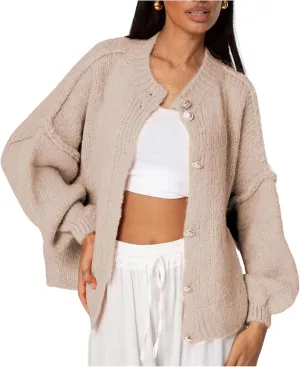 SeekMe Womens Cardigan Sweaters Casual Lightweight Long Sleeve Button Up Knit Oversized 2024 Fall Outwear