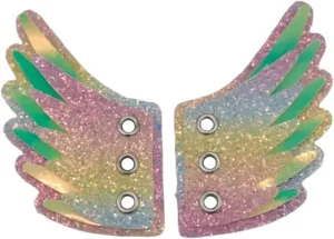 Shiny Metallic Sequin Shoe Wings Accessories, Roller Skate Canvas Sneaker Wing Charm Accessories, Shoelace Accessories Charms
