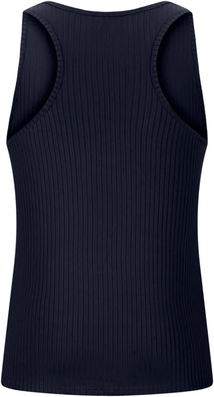 Shirts for Men 2023 Slim Fit Tight Fitting Sports Stripe Gym Tank Tops Vest Summer Casual Solid Muscle Fit Shirt